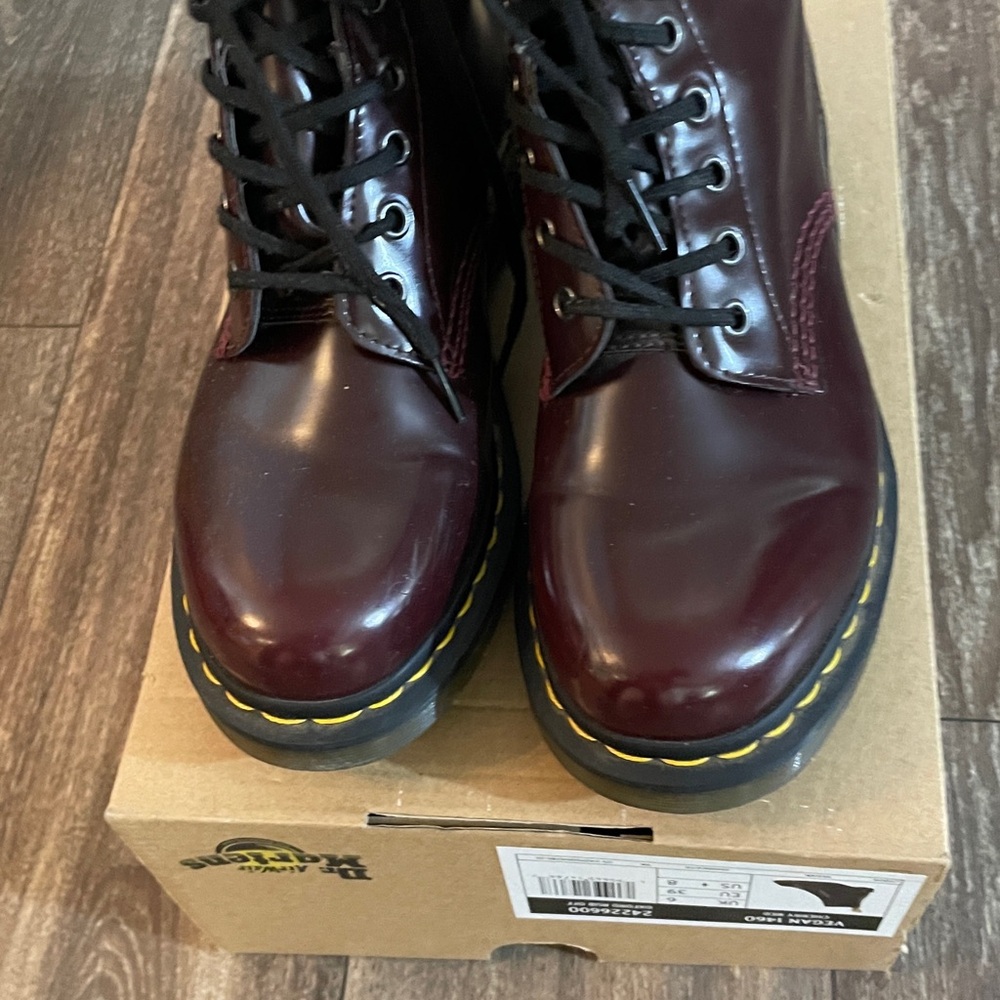 Dr. Martens Burgundy Leather Boots